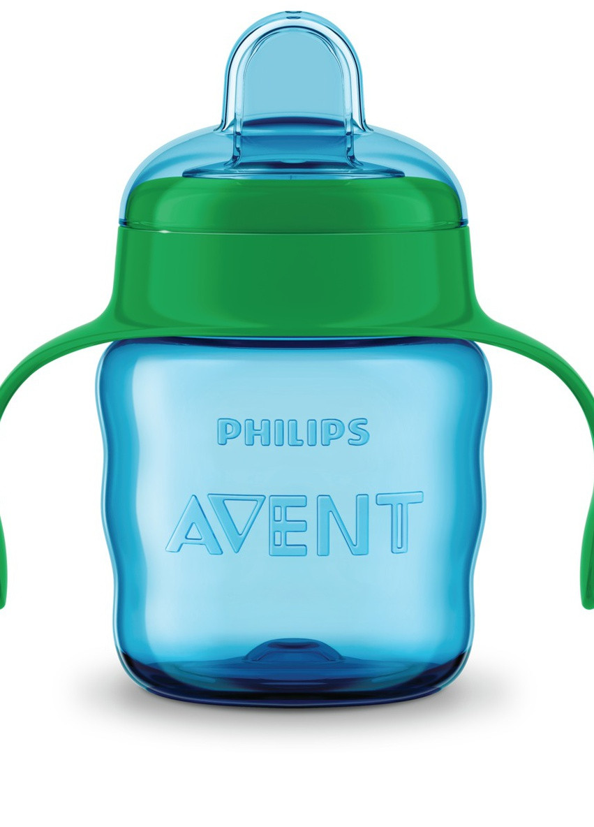 Чашка с мягким носиком и ручками philips 6 мес + голубая (scf551/05) (200 мл) Avent 8710103854371 (256012163)