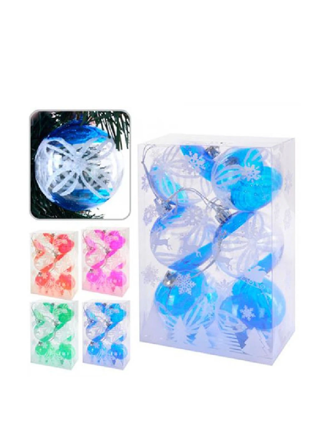 Новогодние украшения (6 шт.), 8 см NewYEAR (90917776)