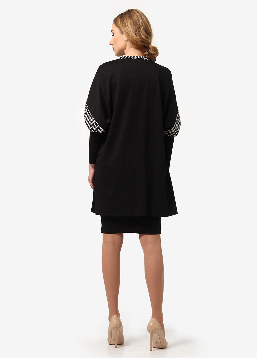 Черный демисезонный комплект (платье, кардиган) Lada Lucci