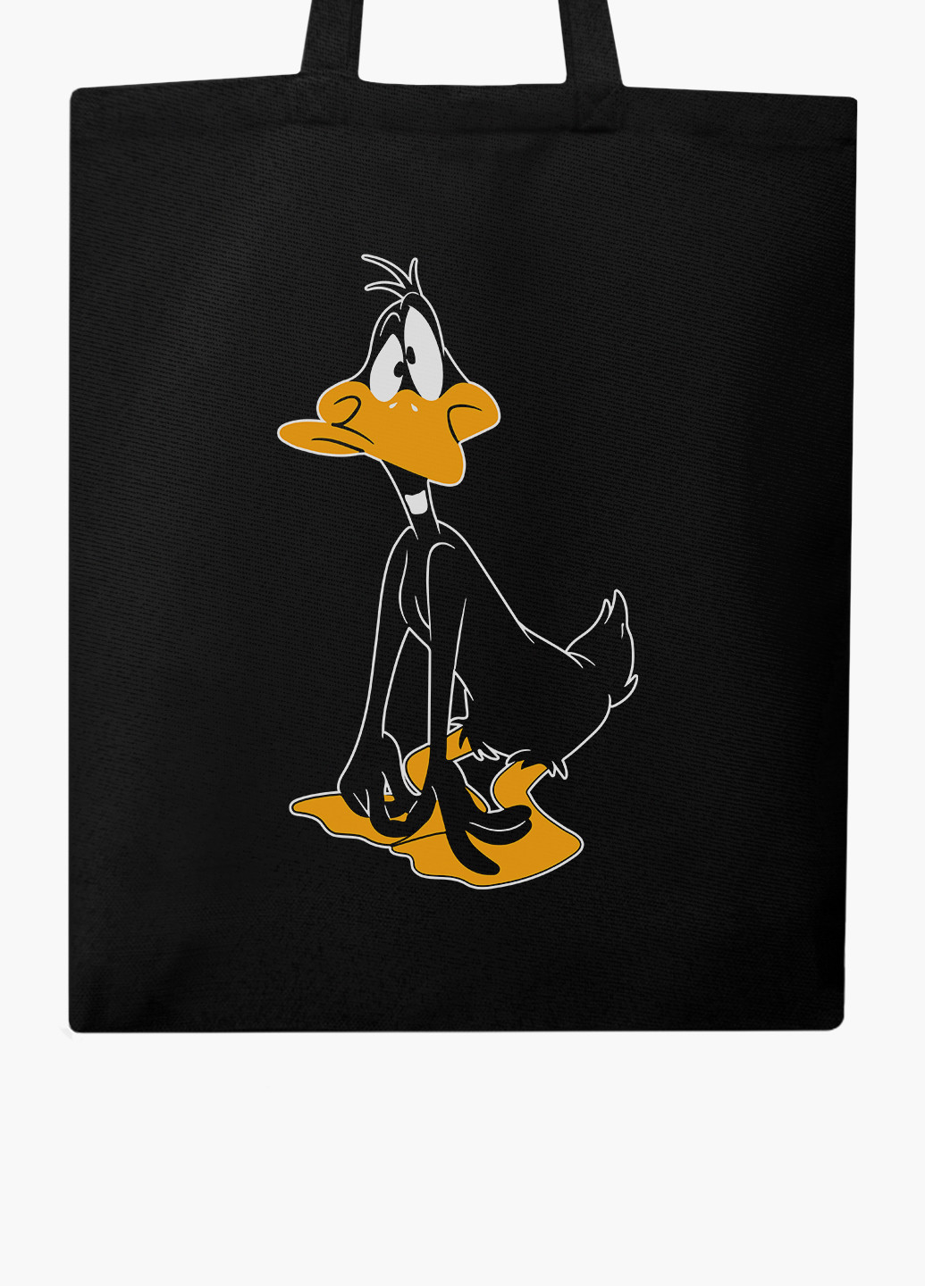 Еко сумка шоппер черная Даффи Дак Луни Тюнз(Daffy Duck Looney Tunes) на молнии (9227-2883-BKZ) MobiPrint (236265421)