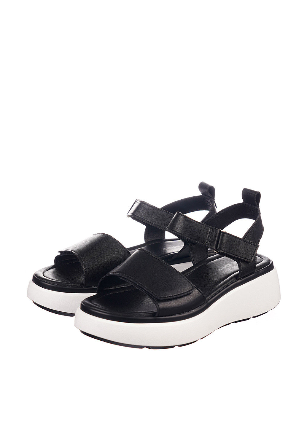 Черные босоножки Lola Andy на липучке с белой подошвой