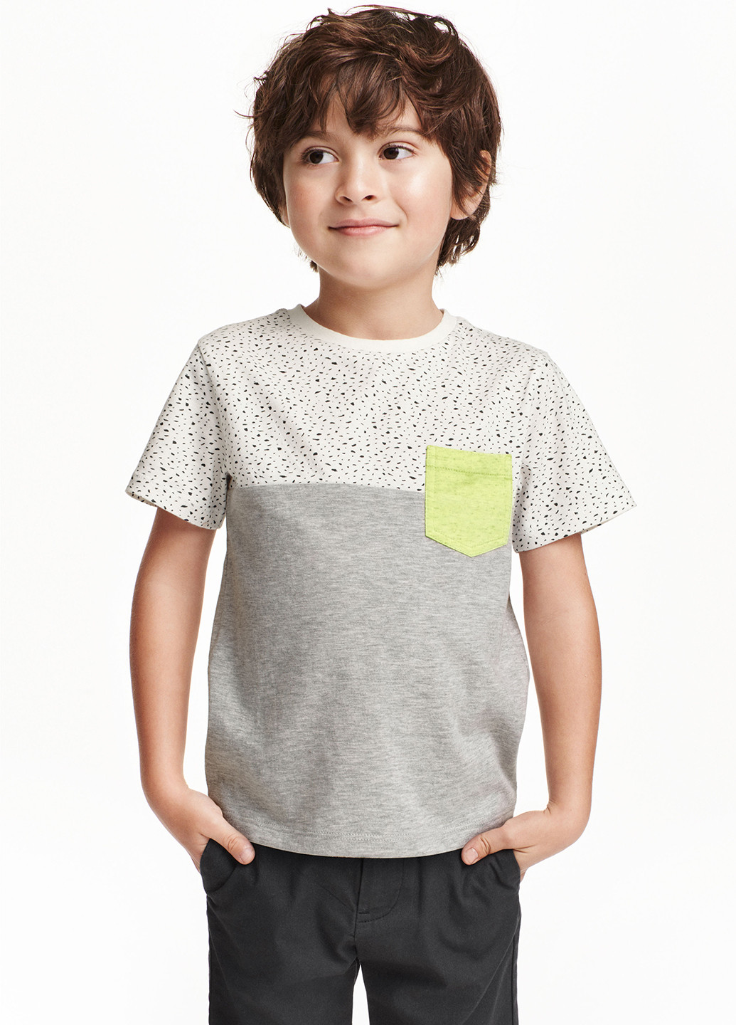 Сіра літня футболка з коротким рукавом H&M