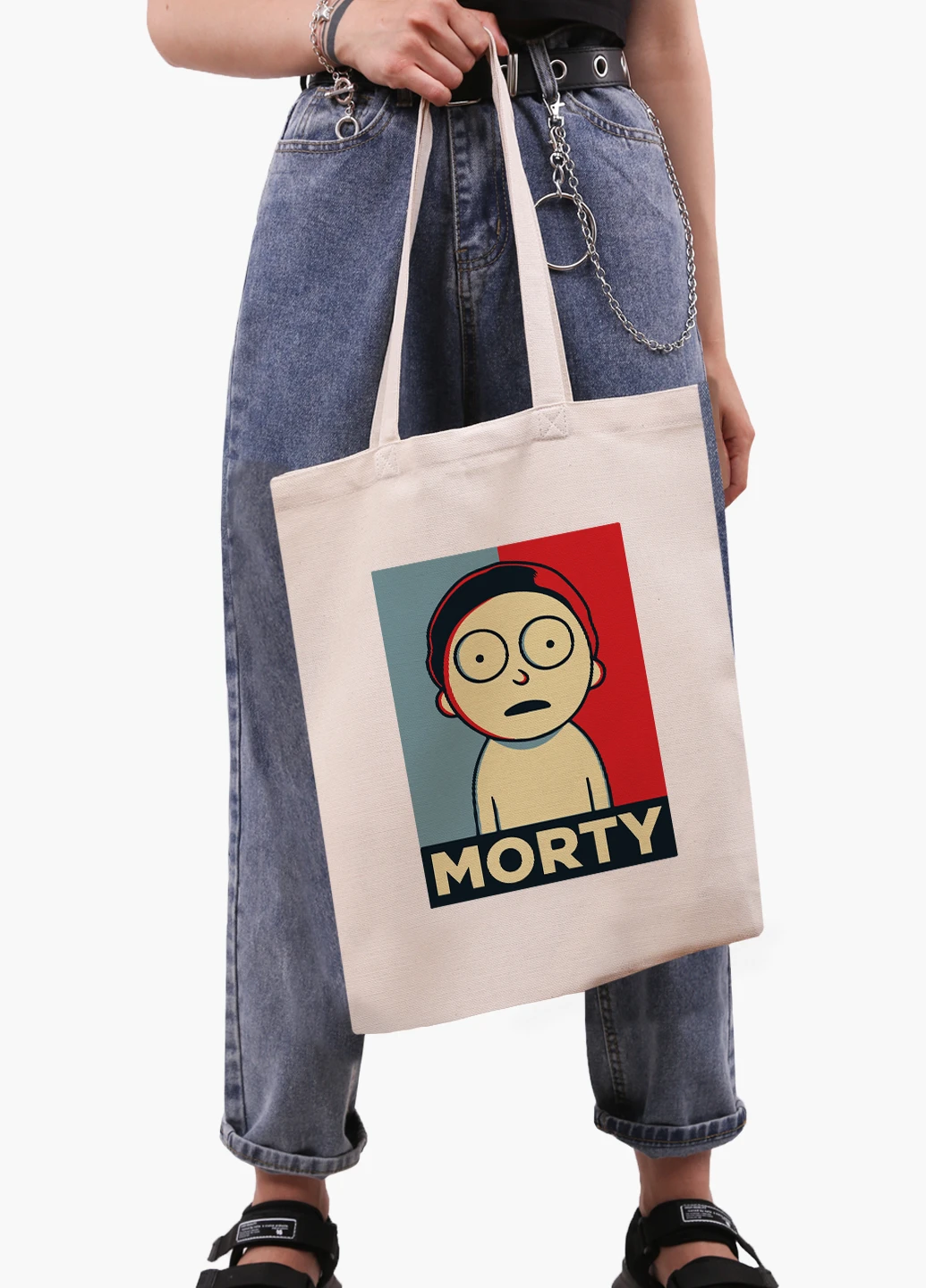 Еко сумка шоппер біла Рік Санчез Рік і Морті (Rick Sanchez Rick and Morty) (9227-2931-WT-1) 41*35 см MobiPrint (228156120)