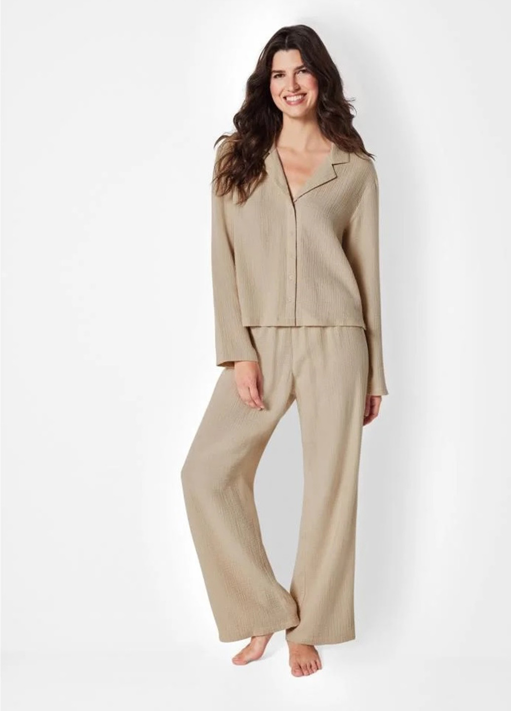 Світло-бежева всесезон піжама (сорочка, штани) сорочка + брюки Esmara