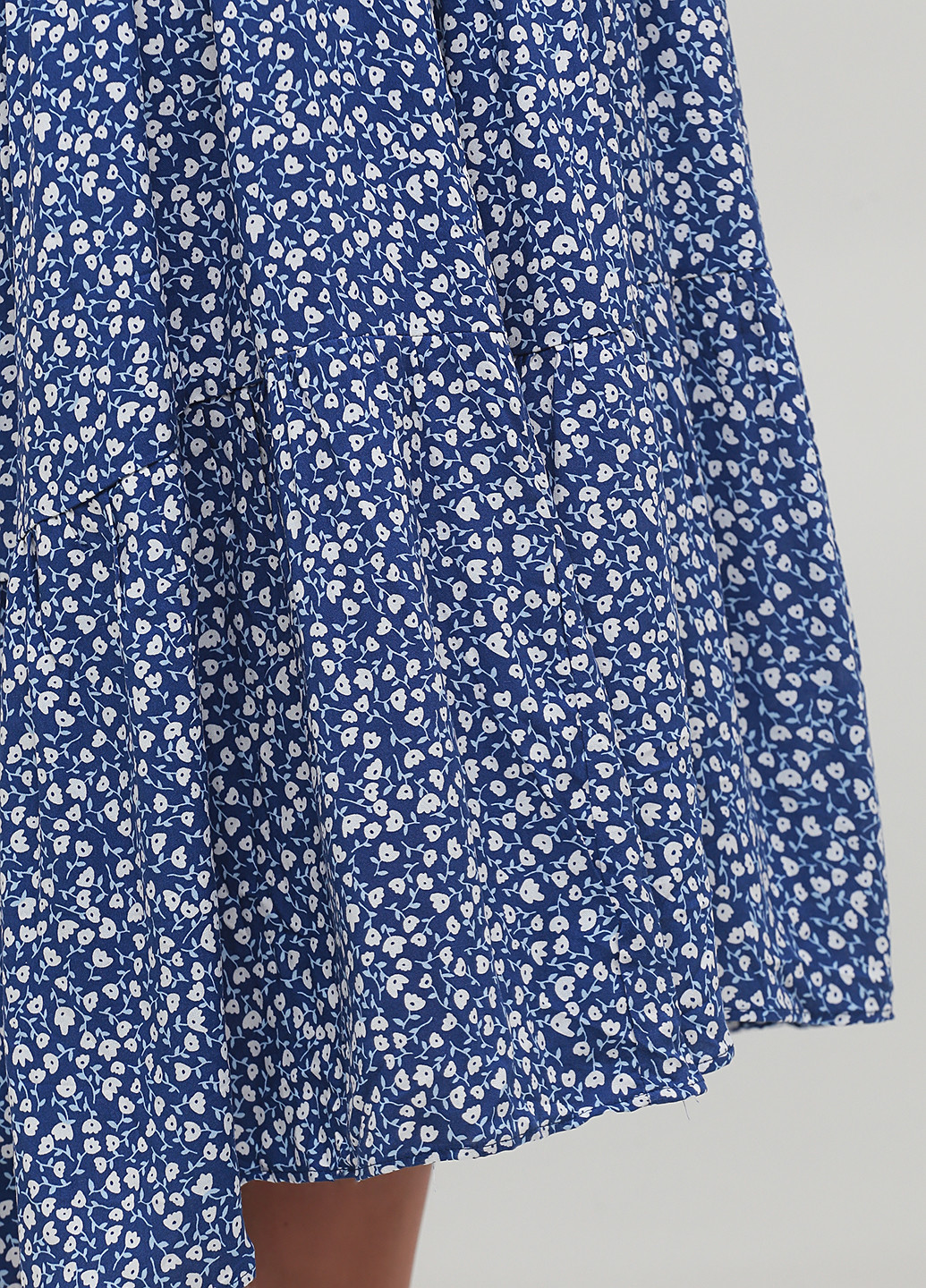 Синяя кэжуал цветочной расцветки юбка Monki а-силуэта (трапеция)
