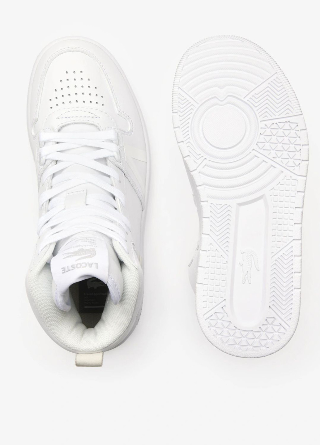 Белые демисезонные кроссовки Lacoste L001 Mid