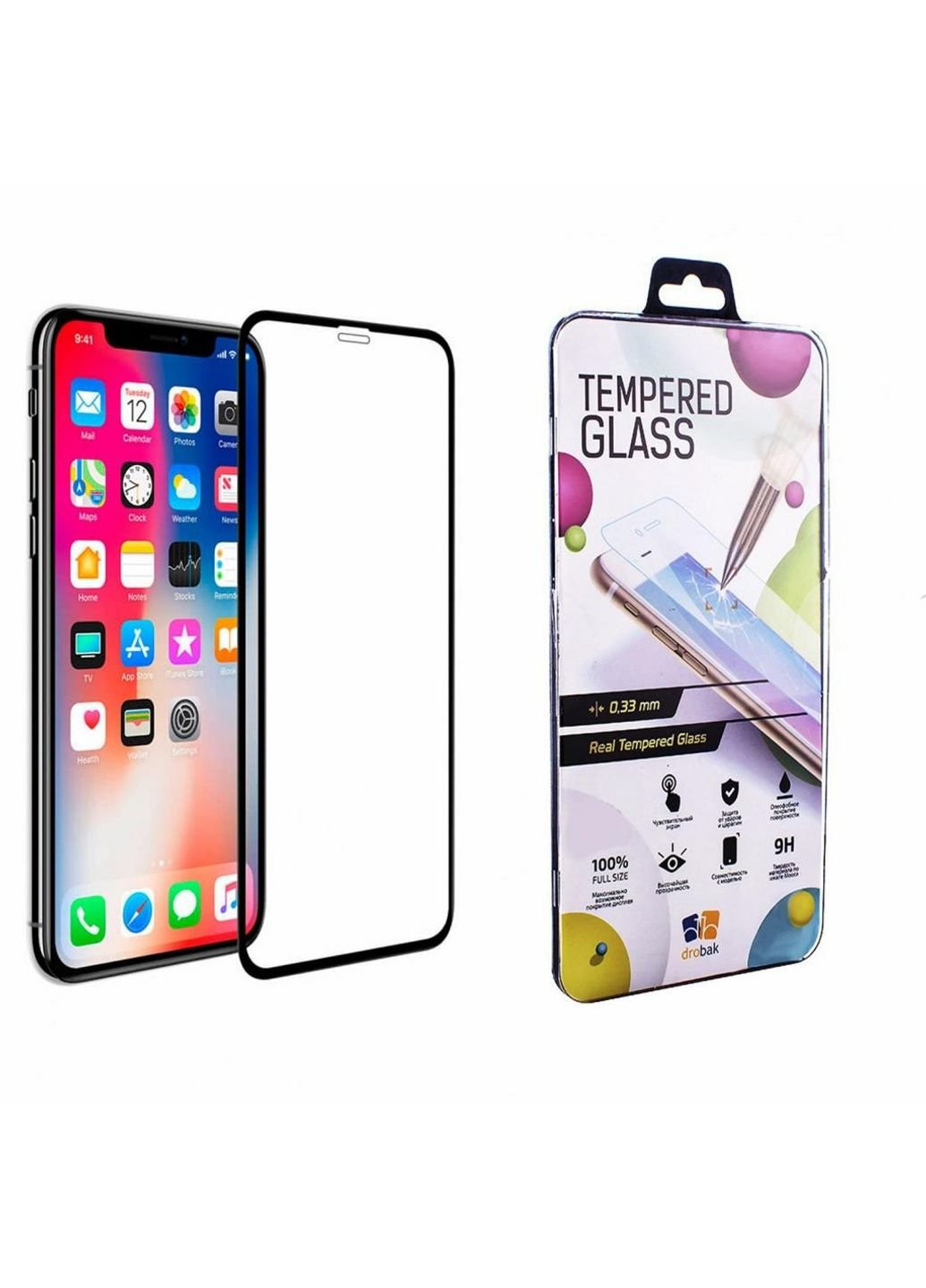 Стекло защитное для iPhone 11 Pro (Black) (500275) Drobak (249609141)