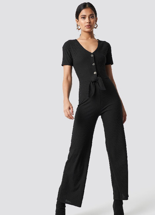 Комбинезон NA-KD однотонный чёрный кэжуал