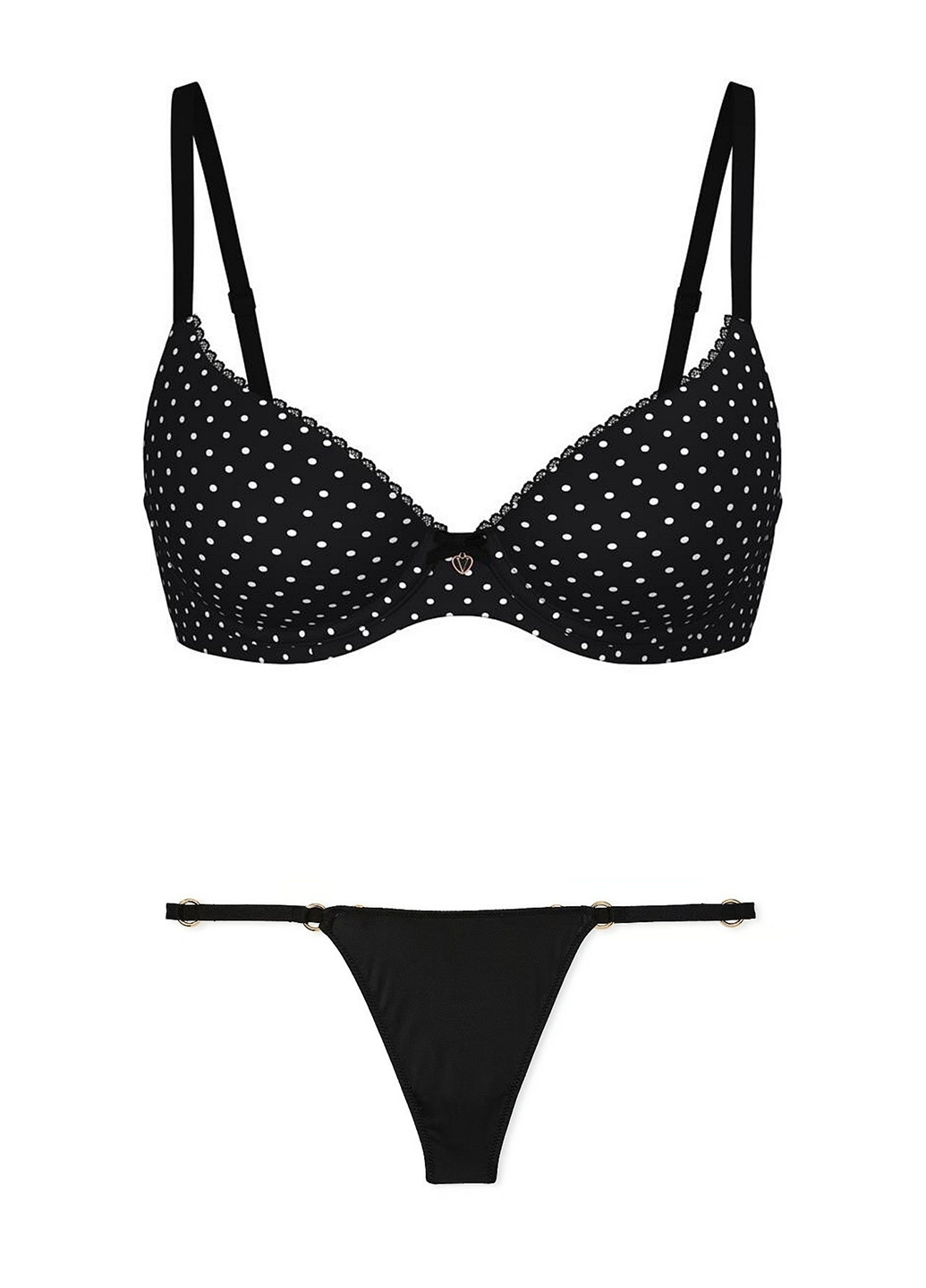 Черный демисезонный комплект (бюстгальтер, трусики) Victoria's Secret