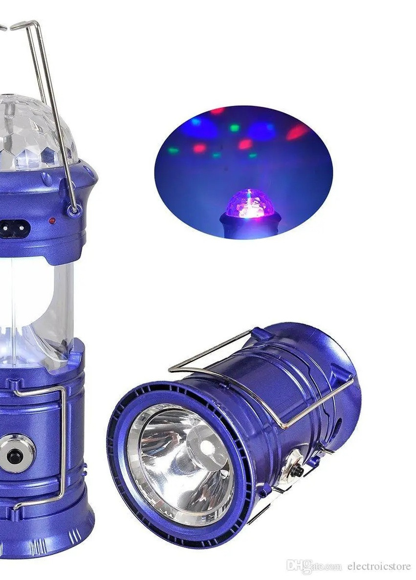 Ліхтар кемпінговий FX-5802 6+1W +3 color Диско куля вбудований акумулятор, Power bank, сонячна батарея Led (256537332)