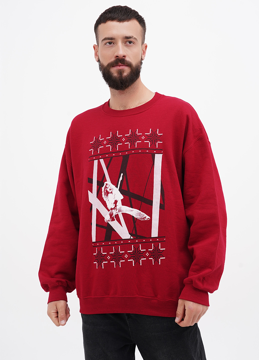 Бордовий світшот Gildan малюнок без декору (305788369)