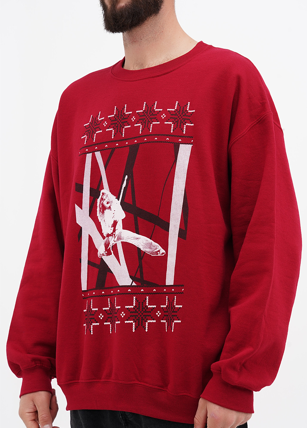 Бордовий світшот Gildan малюнок без декору (305788369)