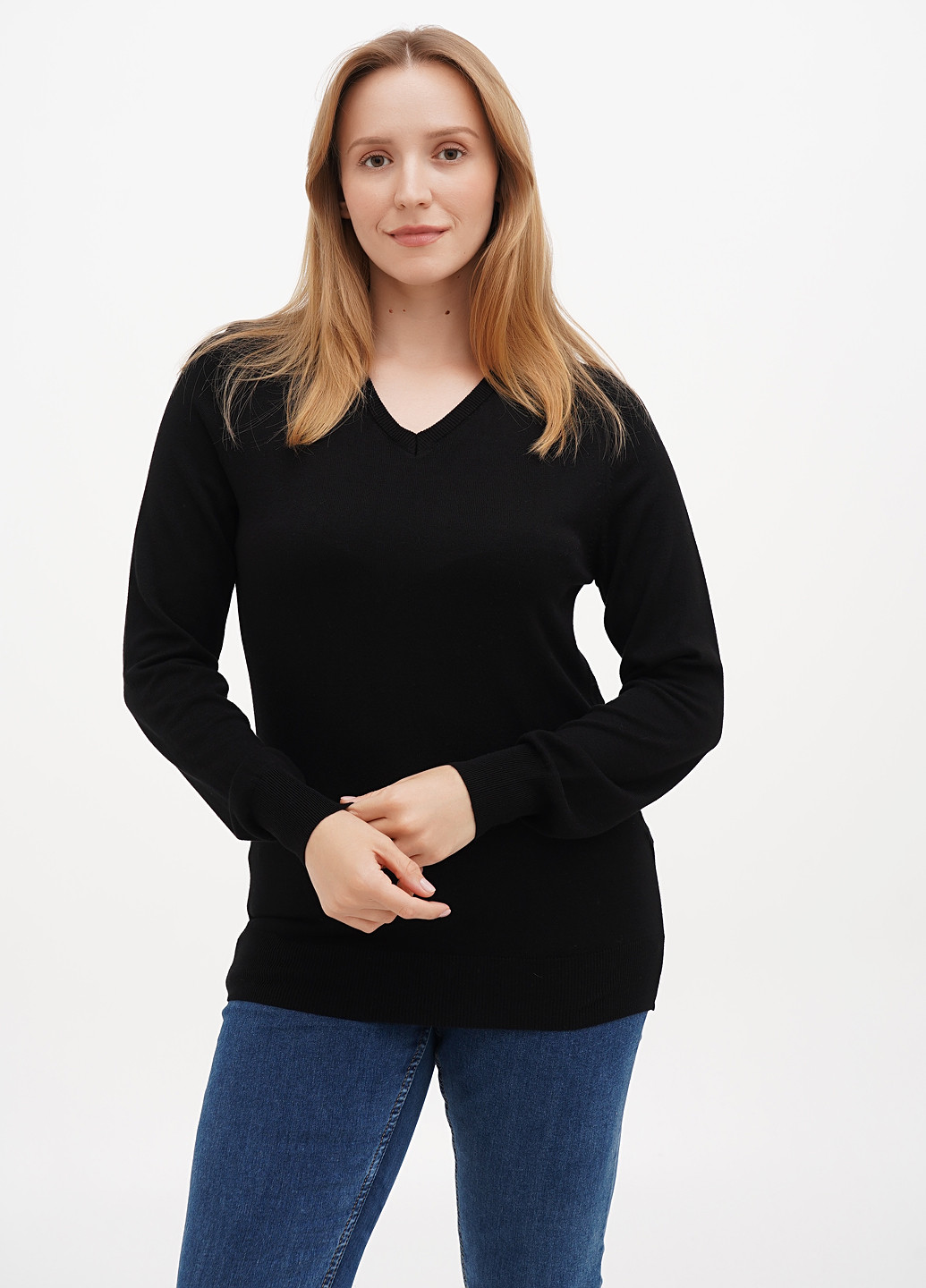 Чорний демісезонний пуловер пуловер Sassofono