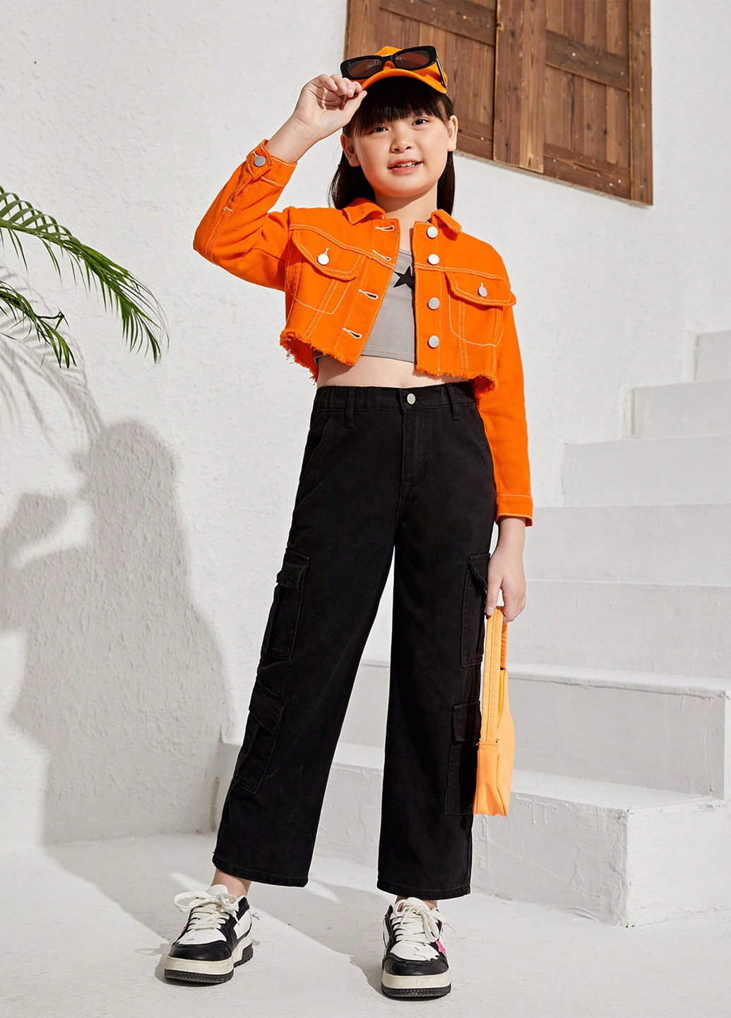 Оранжевая демисезонная куртка SHEIN