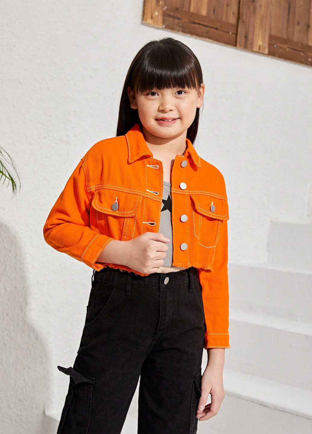 Оранжевая демисезонная куртка SHEIN