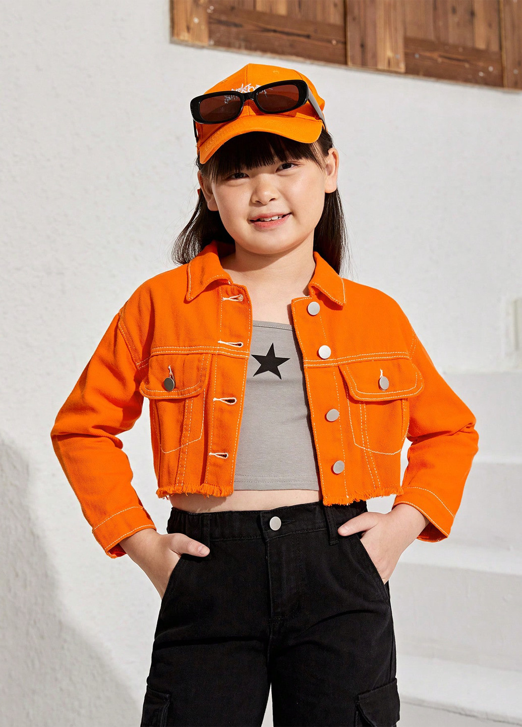 Оранжевая демисезонная куртка SHEIN