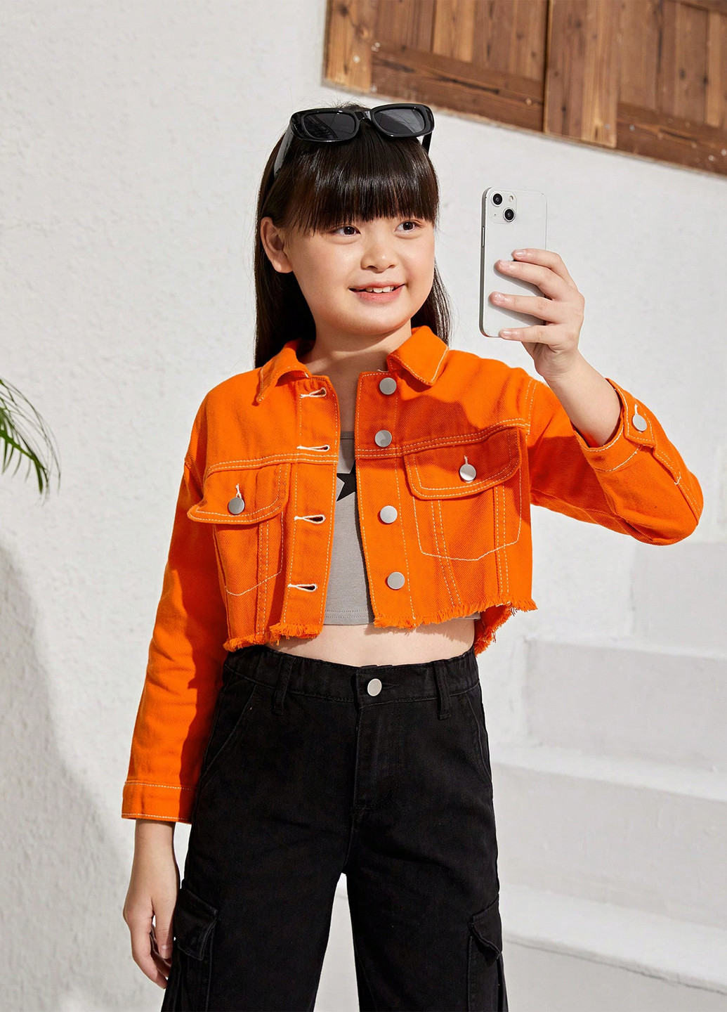 Оранжевая демисезонная куртка SHEIN