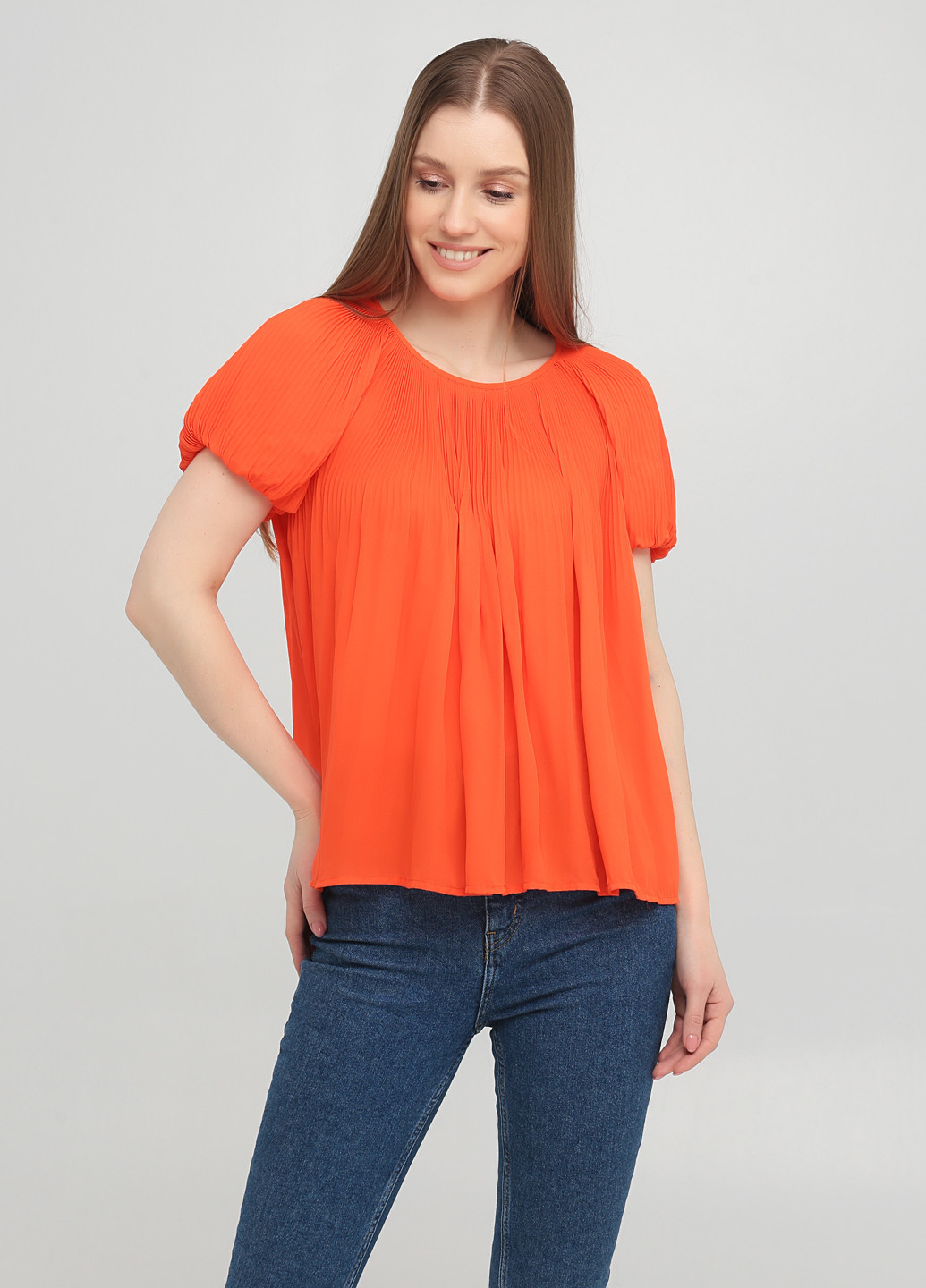 Оранжевая летняя блуза Only