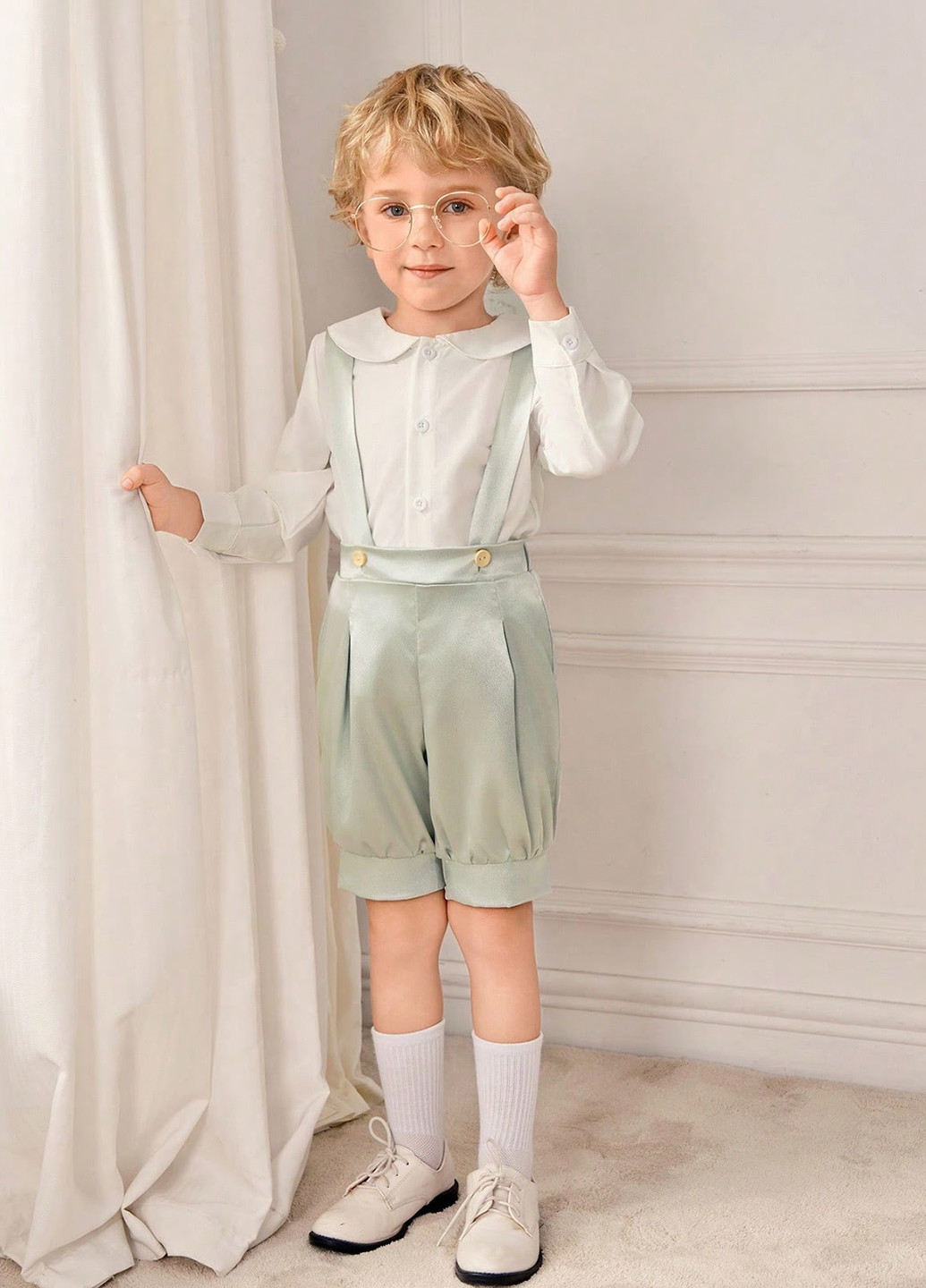 Комбінований літній костюм (сорочка, шорти) з шортами, з сорочкою SHEIN