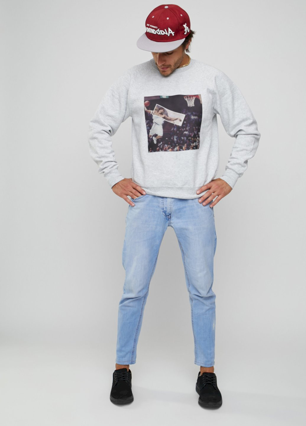 Серый свитшот мужской YAPPI (198688784)