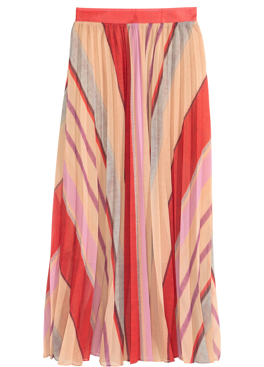 Разноцветная кэжуал в полоску юбка H&M плиссе