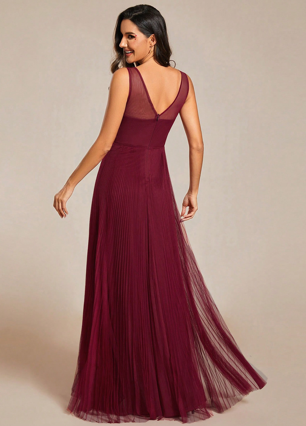 Бордова кежуал сукня а-силует SHEIN однотонна