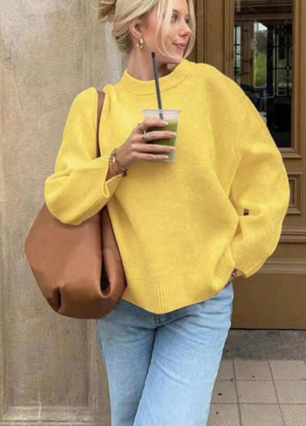 Жовтий демісезонний джемпер джемпер SHEIN