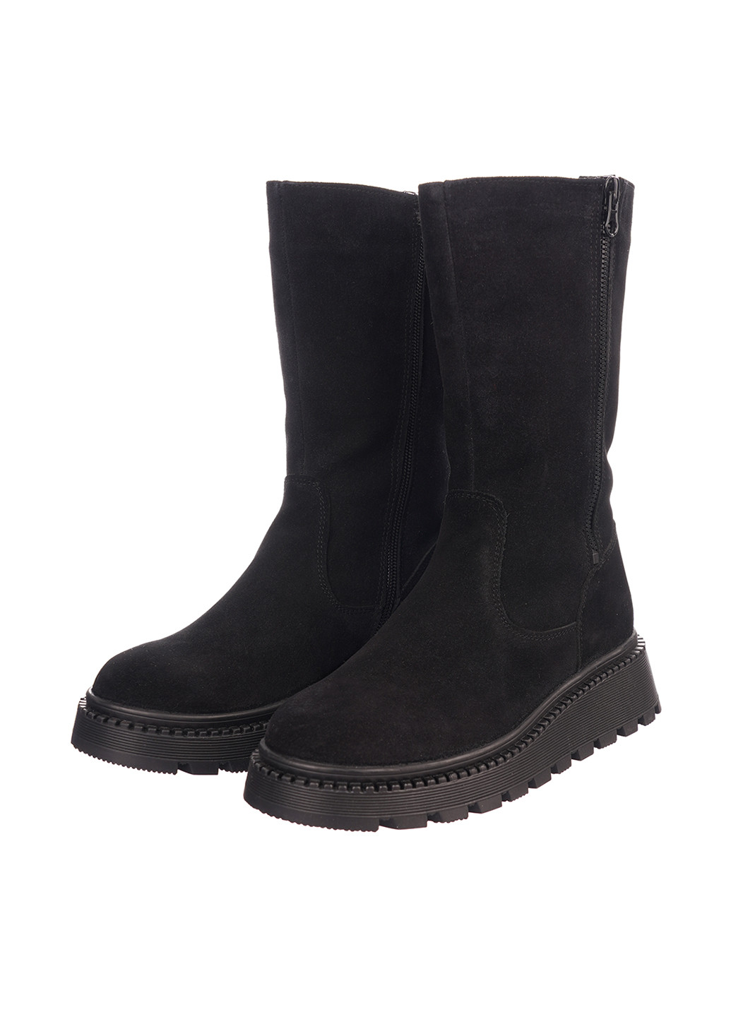 Черные зимние полусапоги No Brand