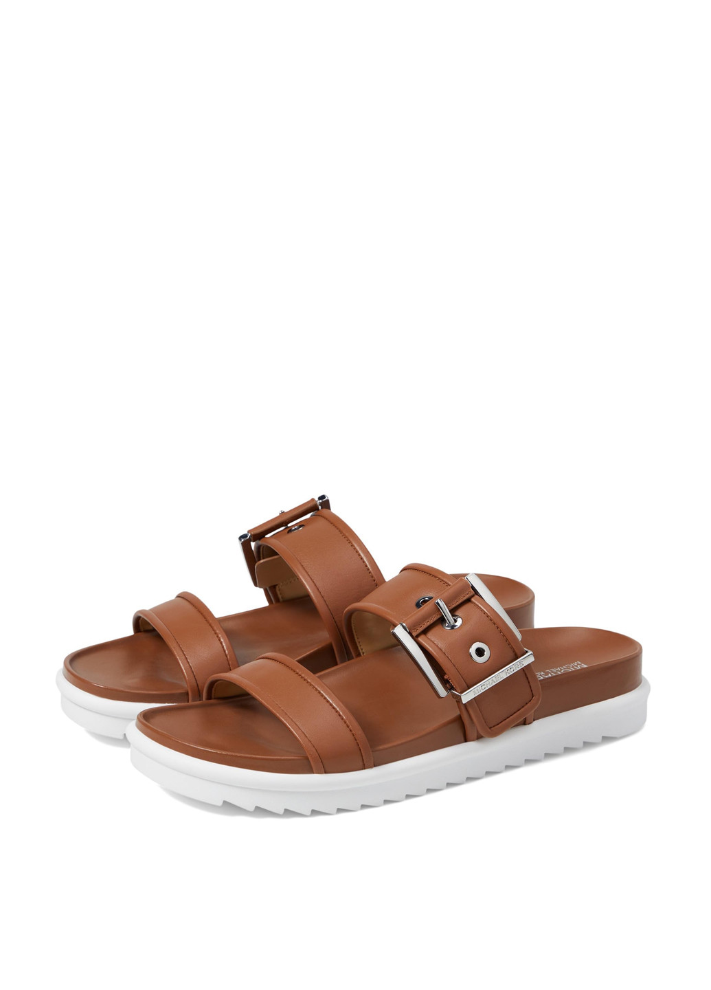 Коричневые шлепанцы Michael Kors с белой подошвой