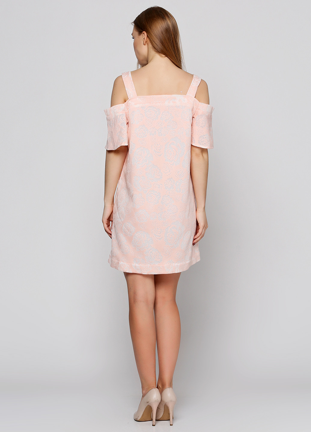 Персиковое кэжуал платье Ut с цветочным принтом