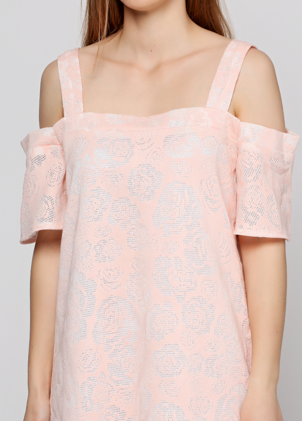 Персиковое кэжуал платье Ut с цветочным принтом