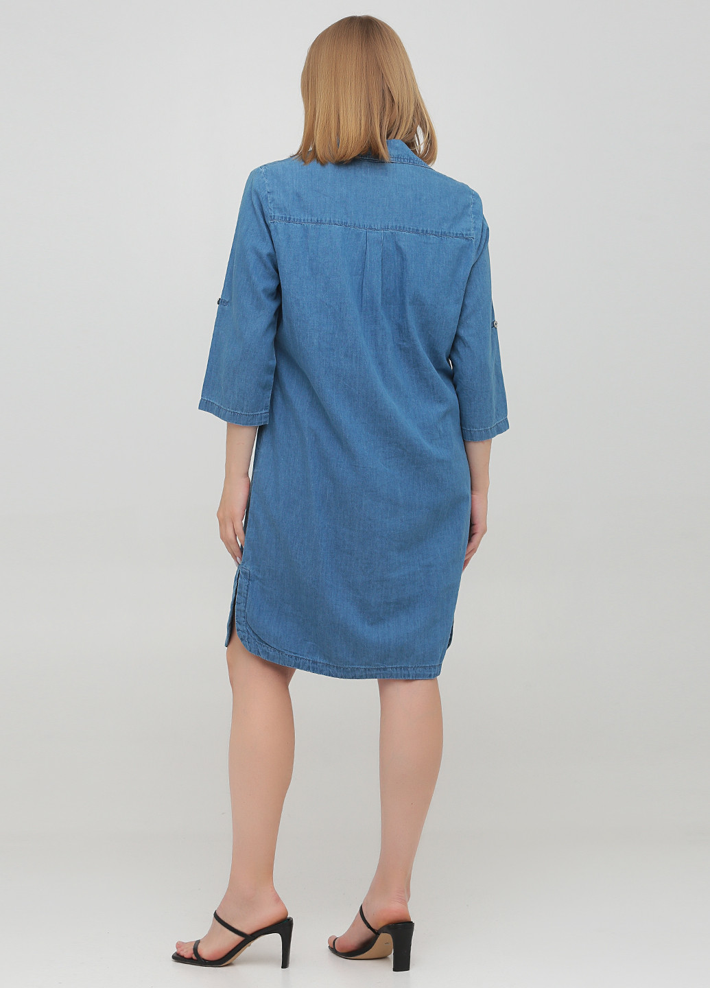 Блакитна джинсова сукня сорочка Collection L однотонна