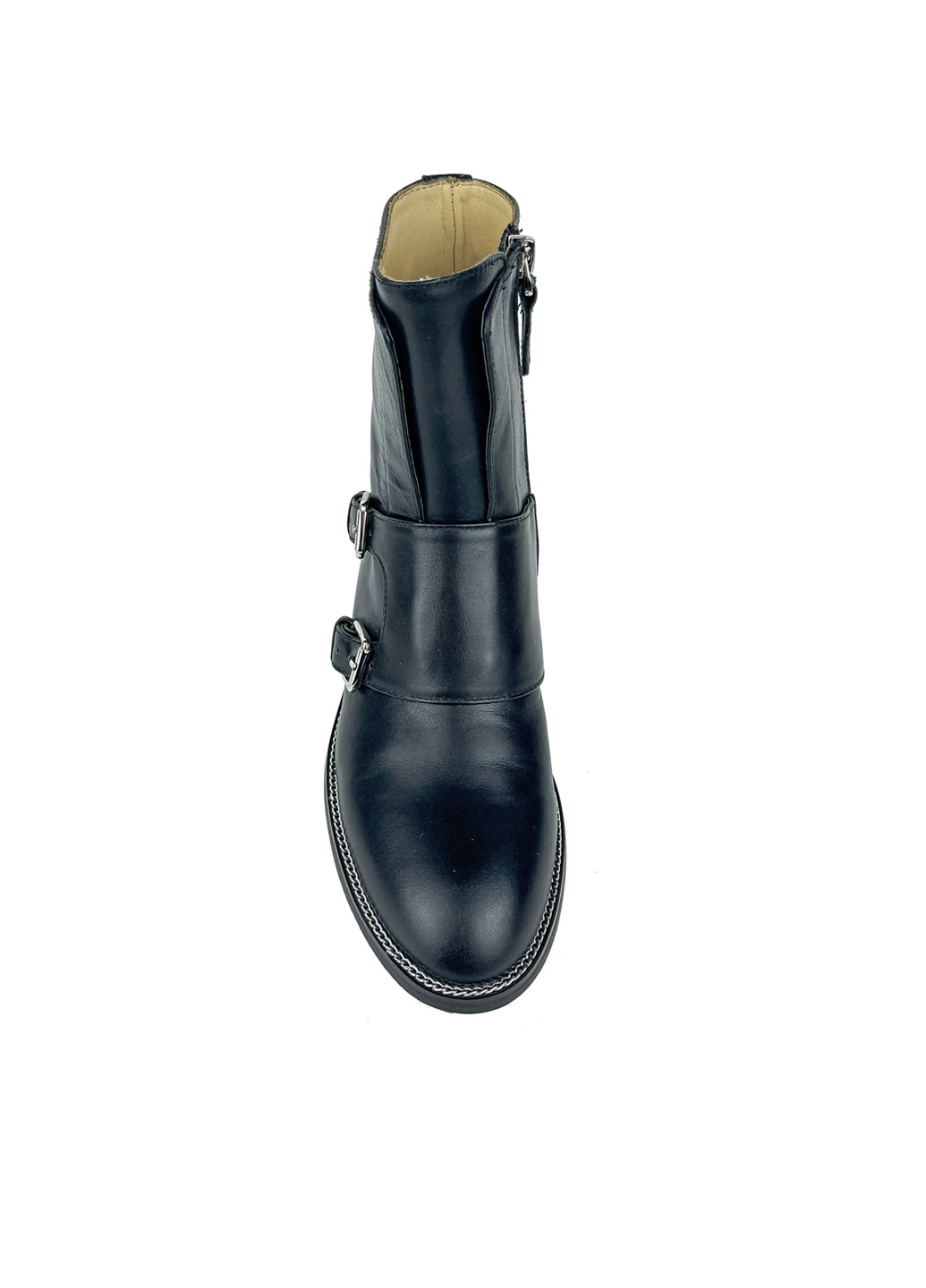 Жіночі черевики з ремінцем шкіряні чорні Fashion (251198619)