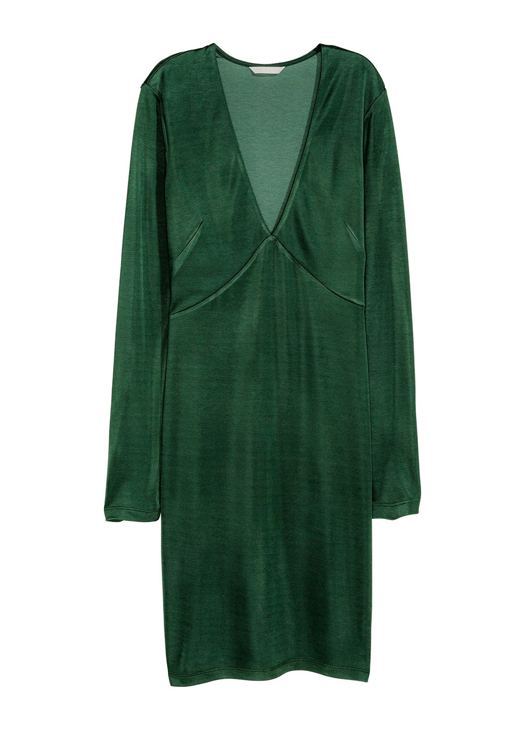 Темно-зелена кежуал плаття, сукня футляр H&M однотонна