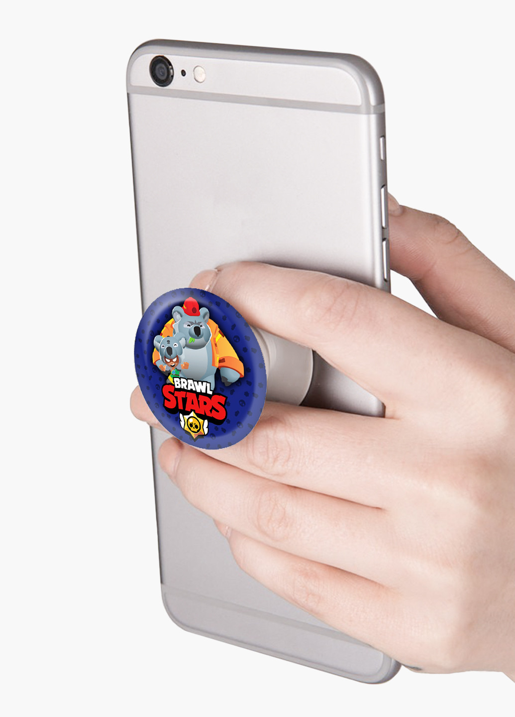Попсокет (Popsockets) тримач для смартфону Ніта Бравл Старс (Nita Brawl Stars) (8754-1017) Чорний MobiPrint (216748212)