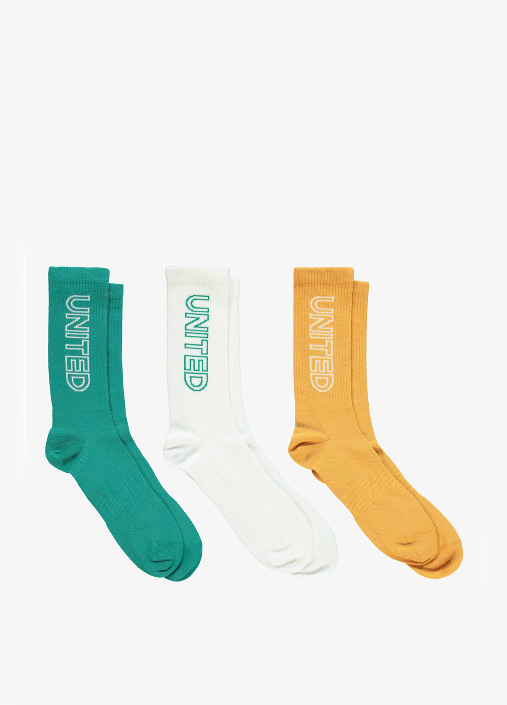 Комбинированные носки (3 пары) UNITED4 надписи (329148537)