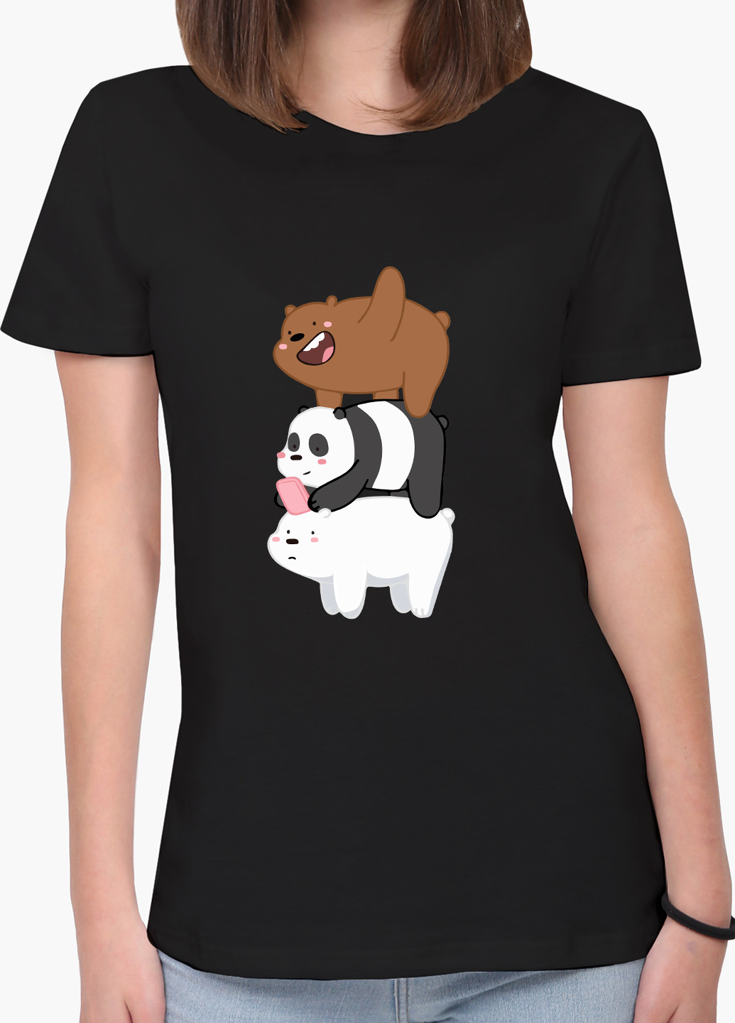 Футболка жіноча Вся правда про ведмедів (We Bare Bears) (8976-2643) XXL MobiPrint - (227212333)