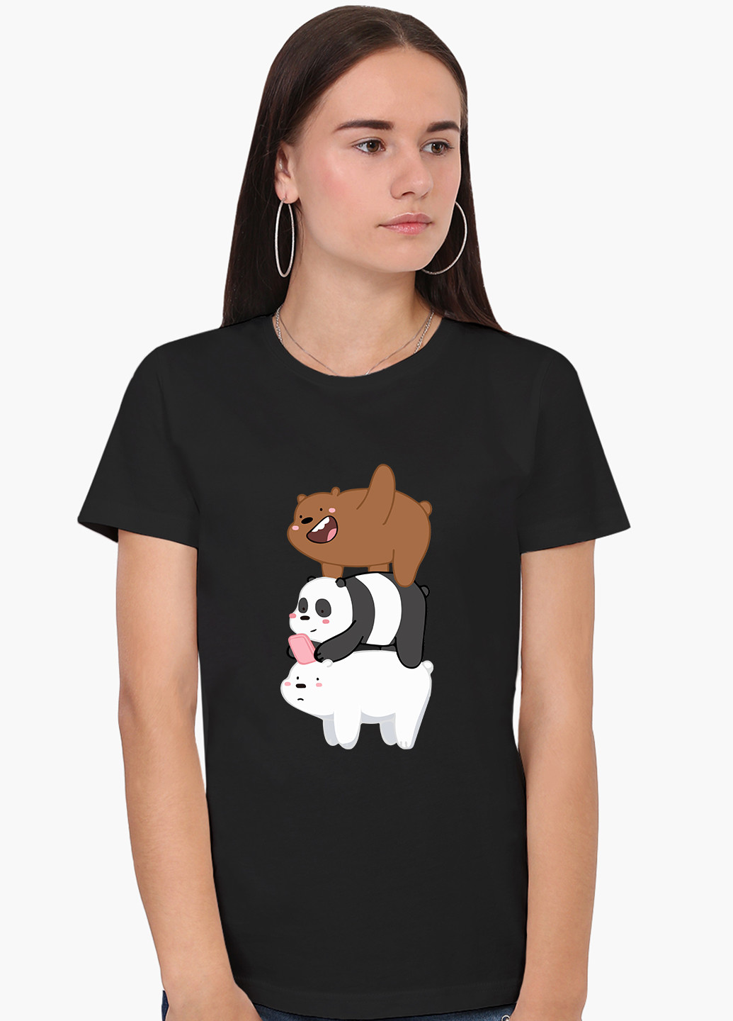 Футболка жіноча Вся правда про ведмедів (We Bare Bears) (8976-2643) XXL MobiPrint - (227212333)