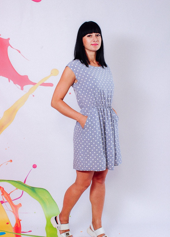 Серое повседневный платье женское Носи своє с цветочным принтом