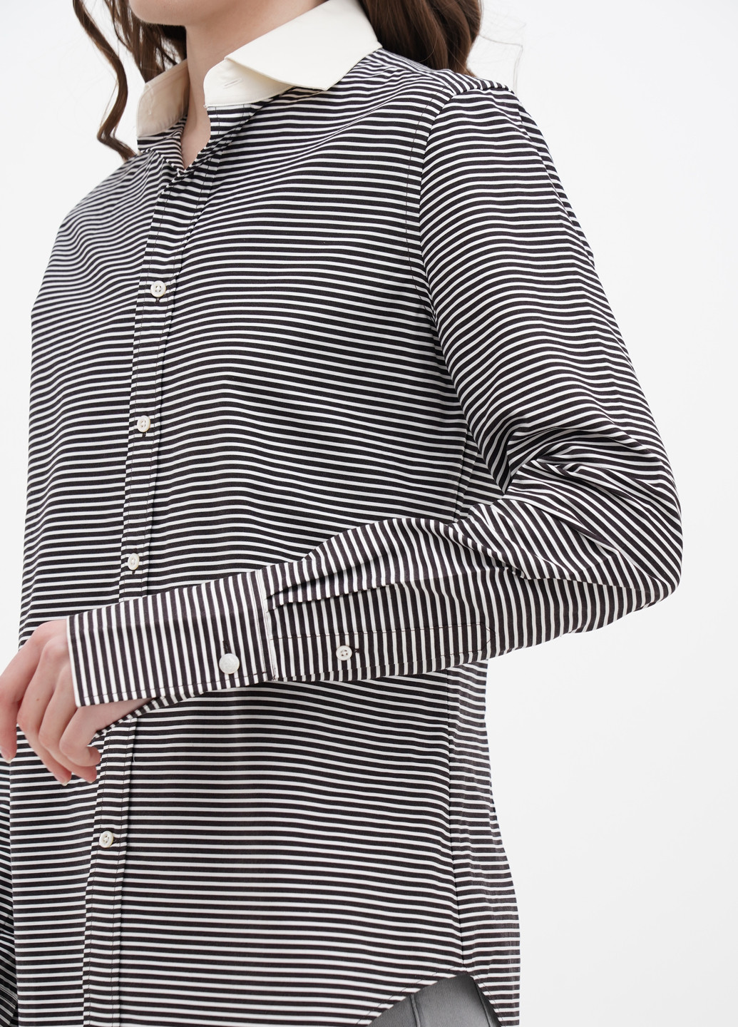 Черно-белая пляжный рубашка в полоску Ralph Lauren