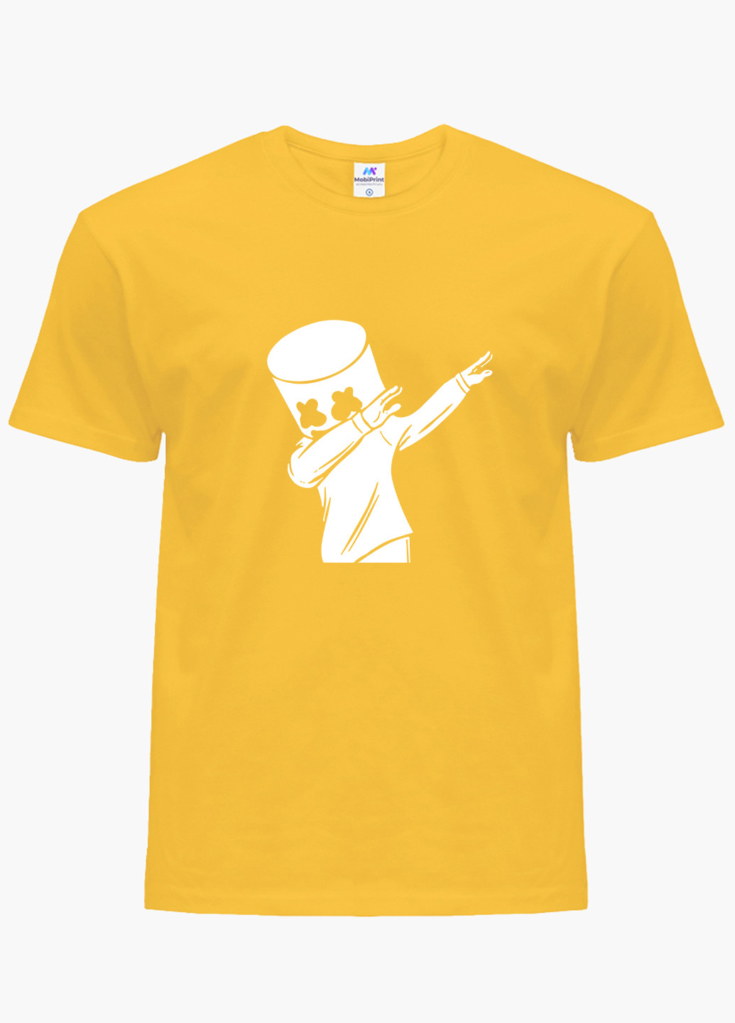 Желтая демисезонная футболка детская маршмелло фортнайт (marshmello fortnite)(9224-1330) MobiPrint