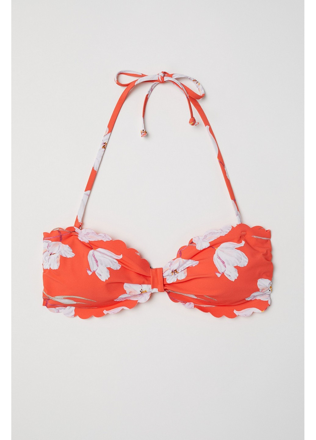 Купальний топ H&M квітковий помаранчевий пляжний