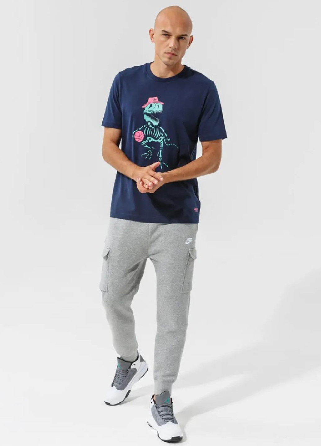 Светло-серые спортивные демисезонные джоггеры, карго брюки Nike