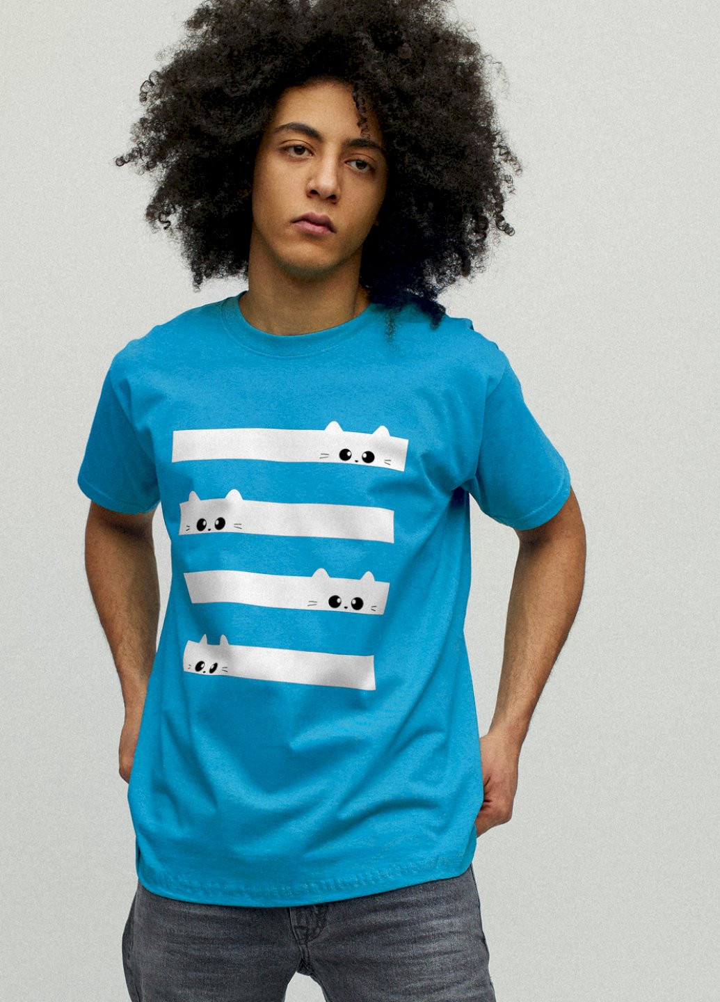 Светло-синяя футболка мужская YAPPI