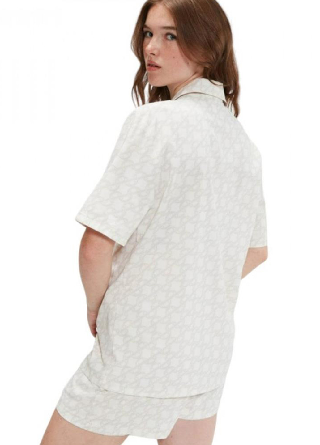 Молочная кэжуал рубашка с абстрактным узором Ellesse