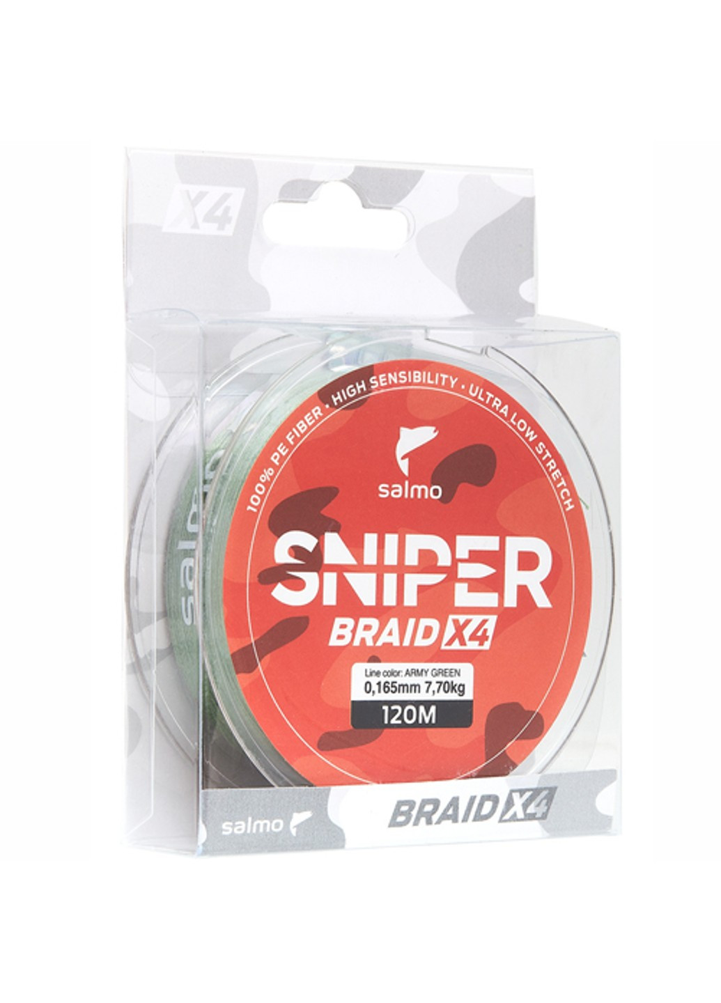 Шнур плетений Sniper Braid Army Green 91m 0.23mm 11,34kg 25lb (4928-023) Salmo (252468575)