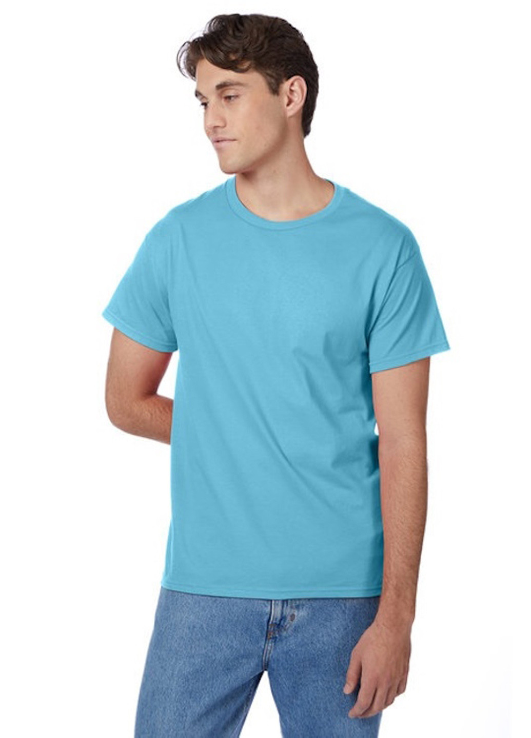 Голубая футболка Hanes