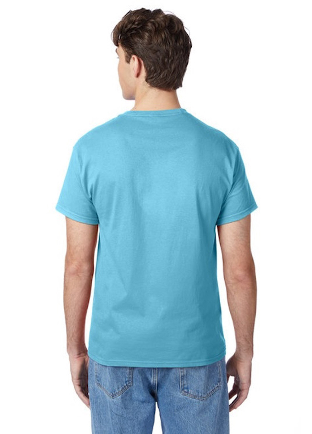 Голубая футболка Hanes