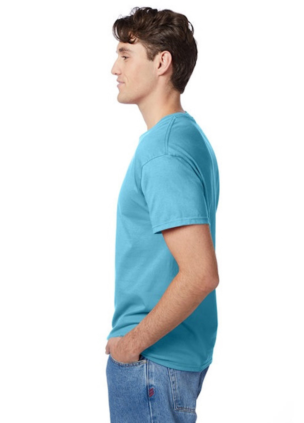 Голубая футболка Hanes
