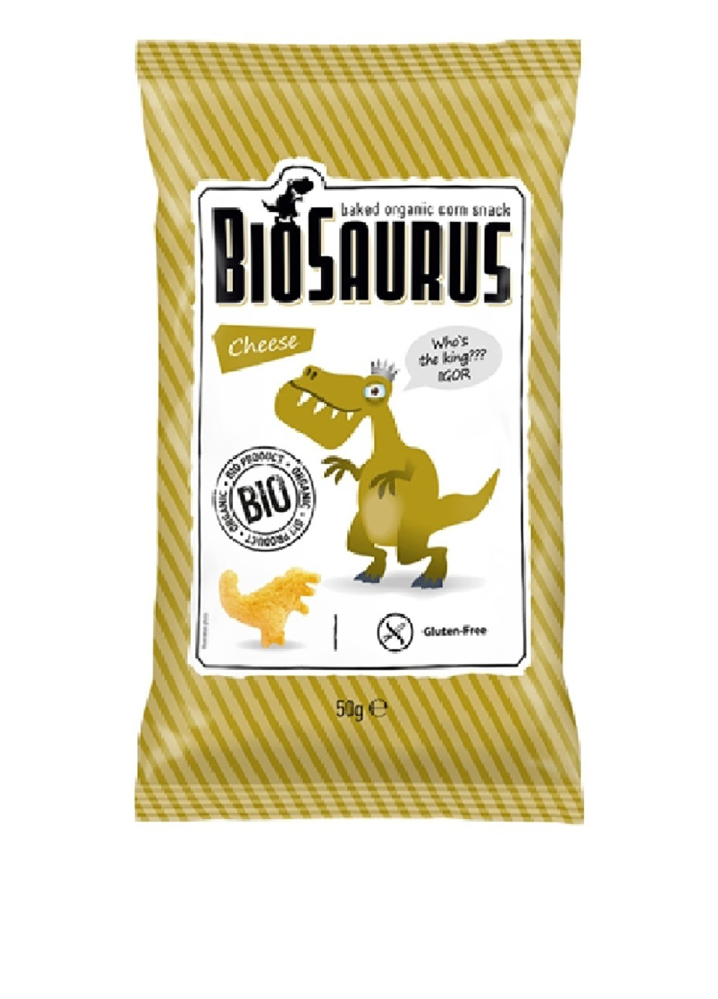 Снеки кукурудзяні в формі дінозавов (з сиром) органічні, 50 г Biosaurus